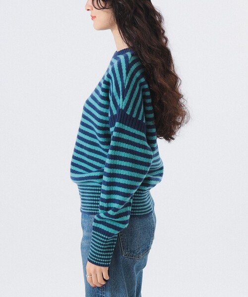 BEAMS BOY（ビームスボーイ）の「【2/5再値下げ】7ゲージ ボーダー クルー ニット（ニット/セーター・レディース・ホワイト系その他7/ネイビー/パープル・ONE SIZE）」の21枚目の写真