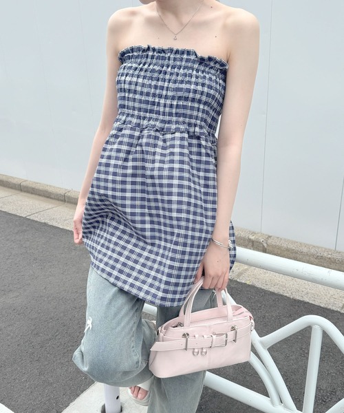 frunco(フランコ)の「【ZOZO限定】ベアチェックチュニック(Tシャツ/カットソー・レディース・ネイビー・FREE)」の5枚目の写真