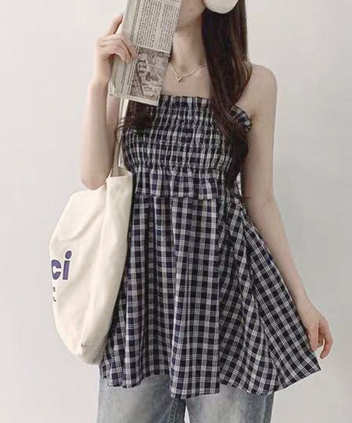 frunco(フランコ)の「【ZOZO限定】ベアチェックチュニック(Tシャツ/カットソー・レディース・ネイビー・FREE)」の10枚目の写真