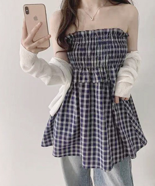 frunco(フランコ)の「【ZOZO限定】ベアチェックチュニック(Tシャツ/カットソー・レディース・ネイビー・FREE)」の11枚目の写真
