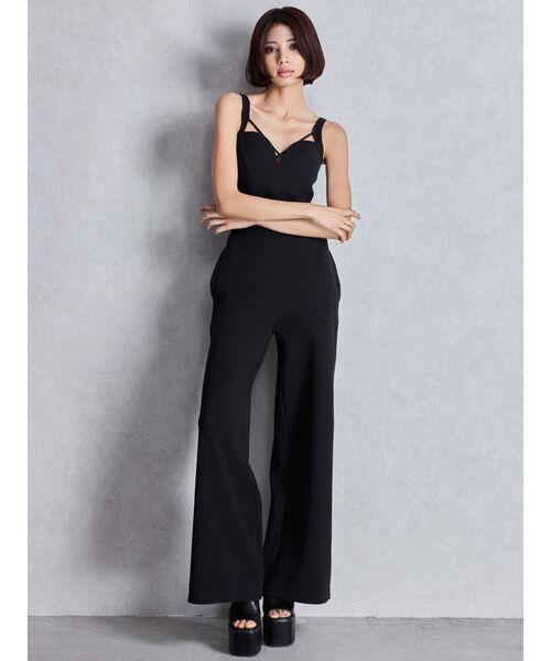 GYDA（ジェイダ）の「クロスバインダーリブロンパース（つなぎ/オールインワン・レディース・ブラウン/グレー/ブラック・FREE）」の5枚目の写真