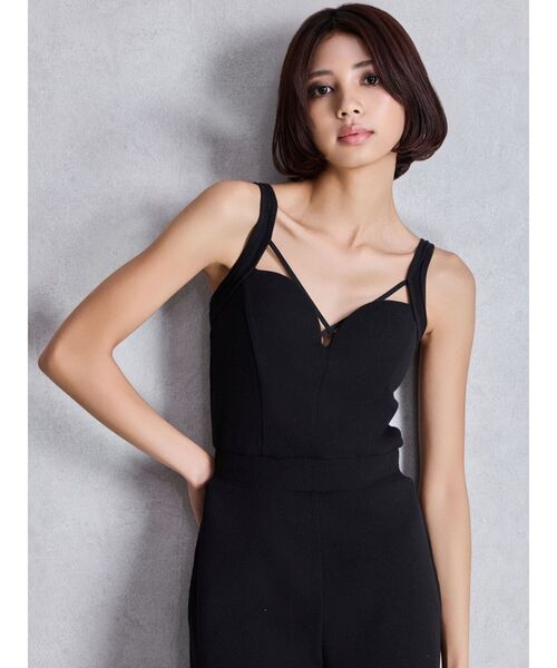 GYDA（ジェイダ）の「クロスバインダーリブロンパース（つなぎ/オールインワン・レディース・ブラウン/グレー/ブラック・FREE）」の6枚目の写真