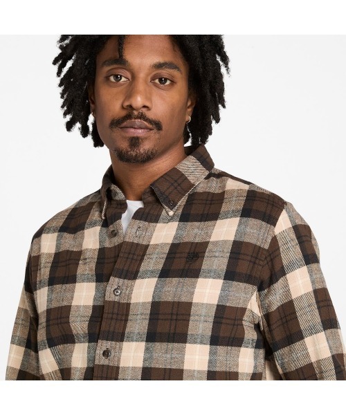 Timberland（ティンバーランド）の「ミッドウェイト フランネルチェック シャツ メンズ（シャツ/ブラウス・メンズ・チョコ・LARGE/MEDIUM/XX-LARGE/SMALL/X-LARGE）」の3枚目の写真