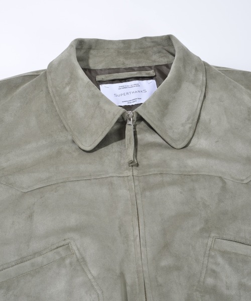 SUPERTHANKS（スーパーサンクス）の「スエード・合成皮革 中肉中綿入りブルゾン/Faux Suede Padded Blouson (CWU-Type)（ブルゾン・メンズ・ライトカーキ/ブラック/ブラック系その他・L/M/S）」の12枚目の写真