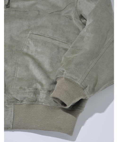 SUPERTHANKS（スーパーサンクス）の「スエード・合成皮革 中肉中綿入りブルゾン/Faux Suede Padded Blouson (CWU-Type)（ブルゾン・メンズ・ライトカーキ/ブラック/ブラック系その他・L/M/S）」の7枚目の写真