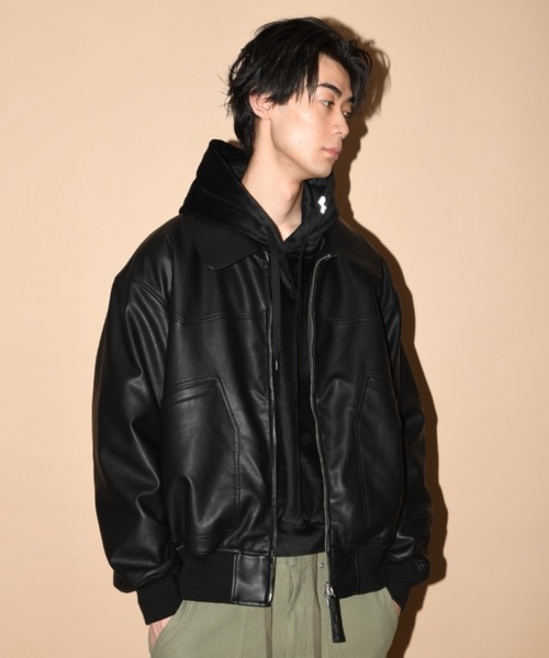 SUPERTHANKS（スーパーサンクス）の「スエード・合成皮革 中肉中綿入りブルゾン/Faux Suede Padded Blouson (CWU-Type)（ブルゾン・メンズ・ライトカーキ/ブラック/ブラック系その他・L/M/S）」の15枚目の写真
