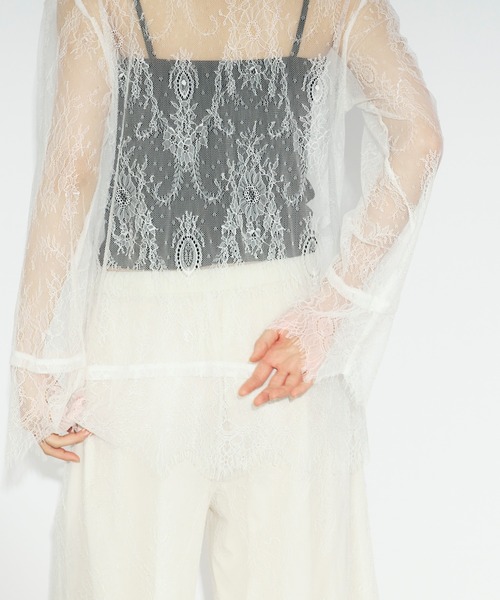 Ezick(エジック)の「scallop lace ダブルレースジャケット/setup対応(テーラードジャケット・レディース・ブラック/オフホワイト・FREE)」の22枚目の写真