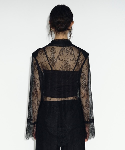 Ezick(エジック)の「scallop lace ダブルレースジャケット/setup対応(テーラードジャケット・レディース・ブラック/オフホワイト・FREE)」の8枚目の写真