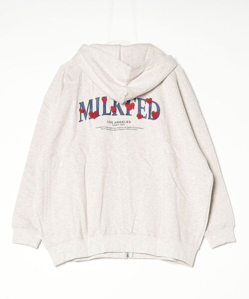 MILKFED.（ミルクフェド）の「HEART EMBROIDERED LOGO ZIP UP HOODIE（パーカー・レディース・オートミール/ブラック・M/L）」の3枚目の写真
