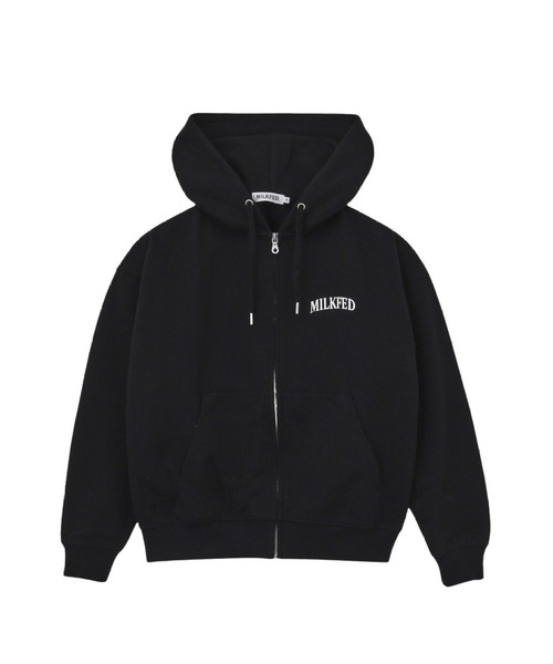 MILKFED.（ミルクフェド）の「HEART EMBROIDERED LOGO ZIP UP HOODIE（パーカー・レディース・オートミール/ブラック・M/L）」の2枚目の写真
