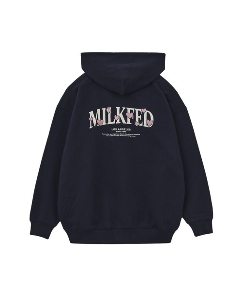 MILKFED.（ミルクフェド）の「HEART EMBROIDERED LOGO ZIP UP HOODIE（パーカー・レディース・オートミール/ブラック・M/L）」の5枚目の写真