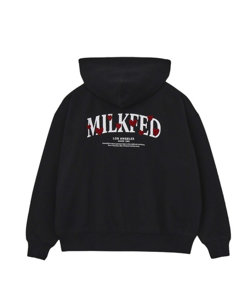 MILKFED.（ミルクフェド）の「HEART EMBROIDERED LOGO ZIP UP HOODIE（パーカー・レディース・オートミール/ブラック・M/L）」の7枚目の写真