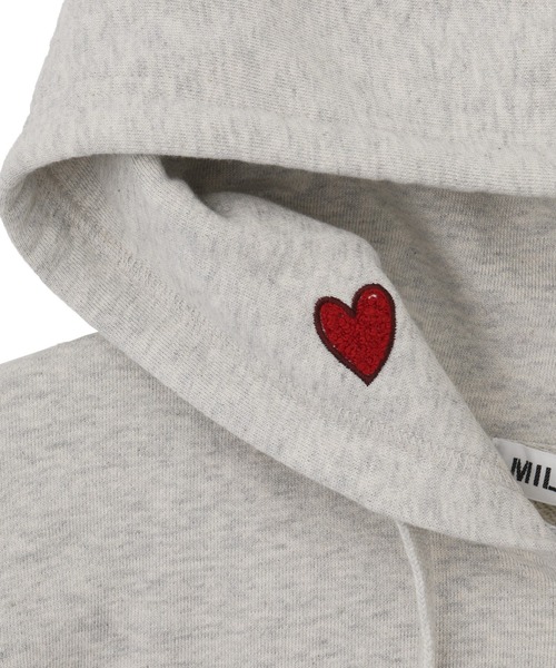 MILKFED.（ミルクフェド）の「HEART EMBROIDERED LOGO ZIP UP HOODIE（パーカー・レディース・オートミール/ブラック・M/L）」の11枚目の写真