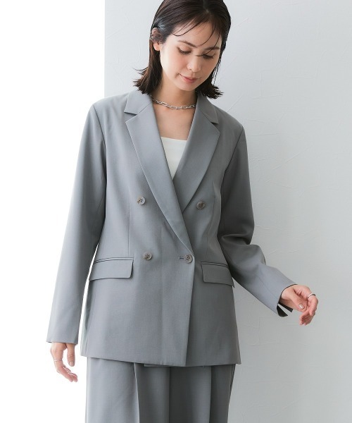 7days Life Styling(セブンデイズライフスタイリング)の「【みさとさんコラボ】ダブルブレストテーラードジャケット<大きいサイズ有>(テーラードジャケット・レディース・グレー/ブラック・L/M/3L/LL)」の19枚目の写真