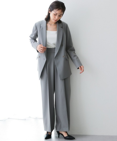 7days Life Styling(セブンデイズライフスタイリング)の「【みさとさんコラボ】ダブルブレストテーラードジャケット<大きいサイズ有>(テーラードジャケット・レディース・グレー/ブラック・L/M/3L/LL)」の20枚目の写真
