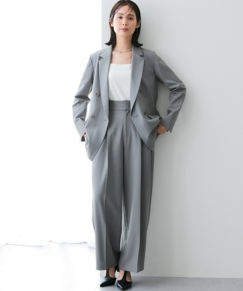 7days Life Styling(セブンデイズライフスタイリング)の「【みさとさんコラボ】ダブルブレストテーラードジャケット<大きいサイズ有>(テーラードジャケット・レディース・グレー/ブラック・L/M/3L/LL)」の21枚目の写真