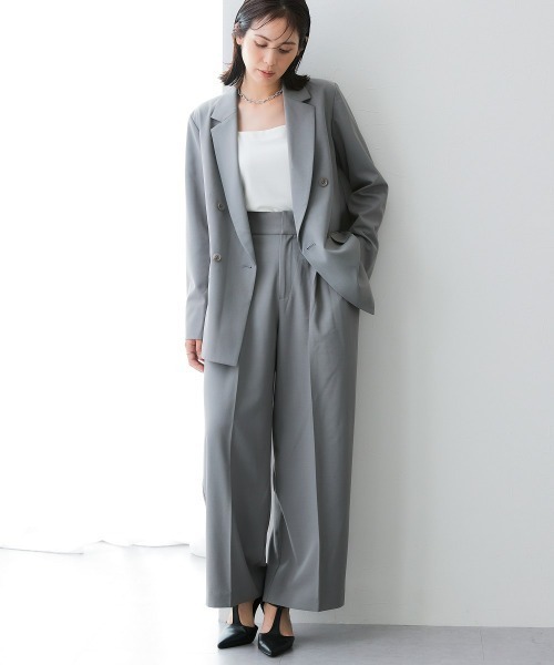 7days Life Styling(セブンデイズライフスタイリング)の「【みさとさんコラボ】ダブルブレストテーラードジャケット<大きいサイズ有>(テーラードジャケット・レディース・グレー/ブラック・L/M/3L/LL)」の10枚目の写真