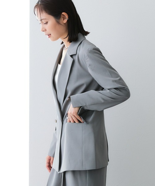 7days Life Styling(セブンデイズライフスタイリング)の「【みさとさんコラボ】ダブルブレストテーラードジャケット<大きいサイズ有>(テーラードジャケット・レディース・グレー/ブラック・L/M/3L/LL)」の12枚目の写真