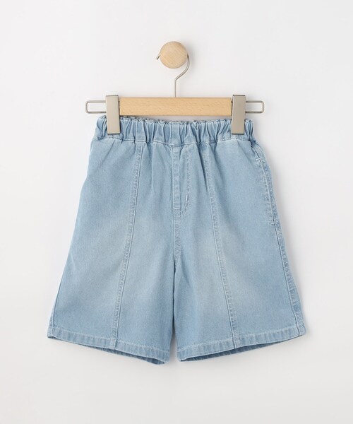 SHOO・LA・RUE（シューラルー）の「【100-150cm/ひんやり】ゆったりシルエットの デニムハーフパンツ（その他パンツ・キッズ・サックスブルー/ブルー系その他・15 /14/13/12/11/10）」の3枚目の写真