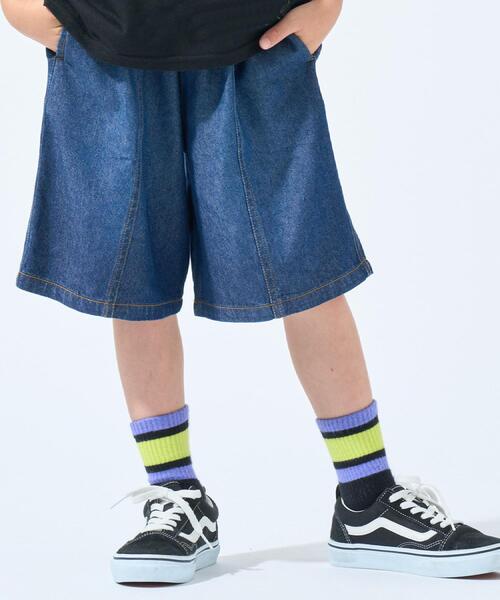 SHOO・LA・RUE（シューラルー）の「【100-150cm/ひんやり】ゆったりシルエットの デニムハーフパンツ（その他パンツ・キッズ・サックスブルー/ブルー系その他・15 /14/13/12/11/10）」の9枚目の写真