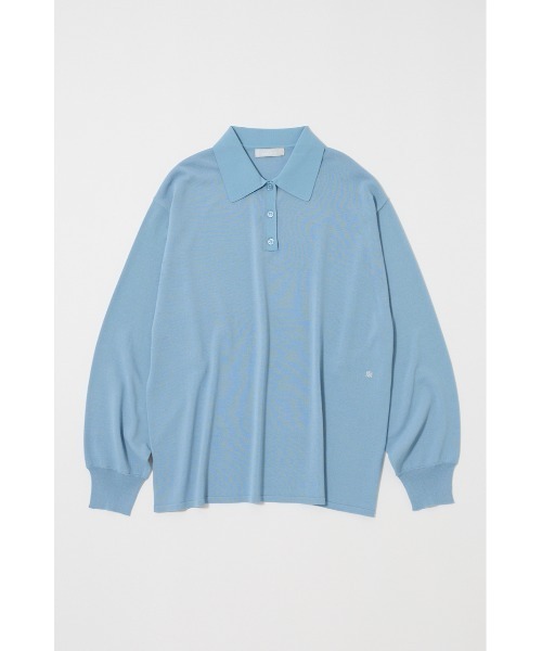 MOUSSY(マウジー)の「BORDER ニットポロシャツ(ニット/セーター・レディース・ブラック/ブラウン系その他/ライトブルー/グレー系その他・FREE)」の1枚目の写真