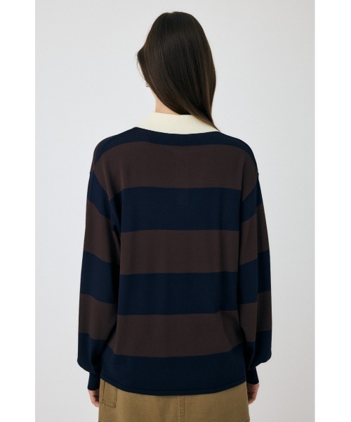 MOUSSY(マウジー)の「BORDER ニットポロシャツ(ニット/セーター・レディース・ブラック/ブラウン系その他/ライトブルー/グレー系その他・FREE)」の15枚目の写真