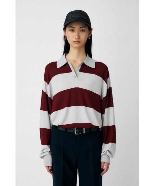 セール】BORDER ニットポロシャツ（ニット/セーター）｜MOUSSY
