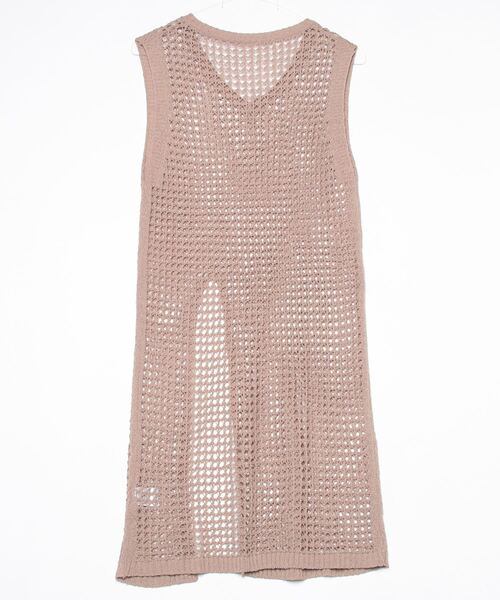 NUJOH(ヌゾ)の「Point Cut Mesh Sleeveless Knit / ポイントカット メッシュ ノースリーブ ニット(チュニック・レディース・ベージュ/ブラウン・FREE)」の3枚目の写真