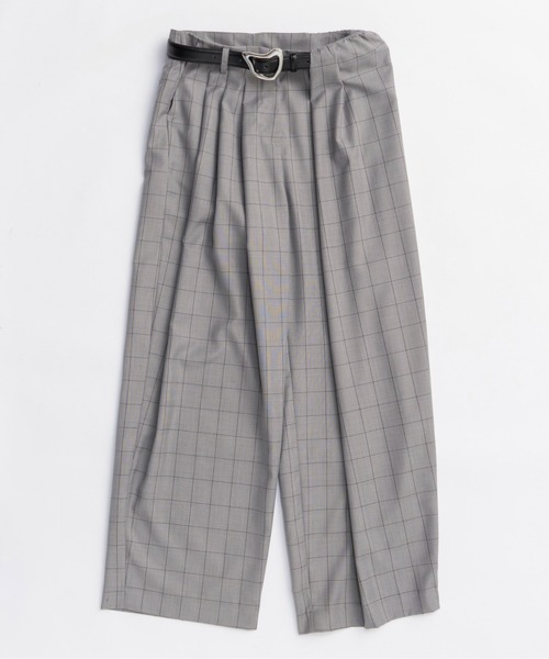 MAISON SPECIAL（メゾンスペシャル）の「With Real Leather Belt Asymmetry Tack Pants/リアルレザーベルトセットアシンメトリータックパンツ■セットアップ対応■（スラックス・レディース・グレー/ブラウン/ブラック・36/38）」の17枚目の写真