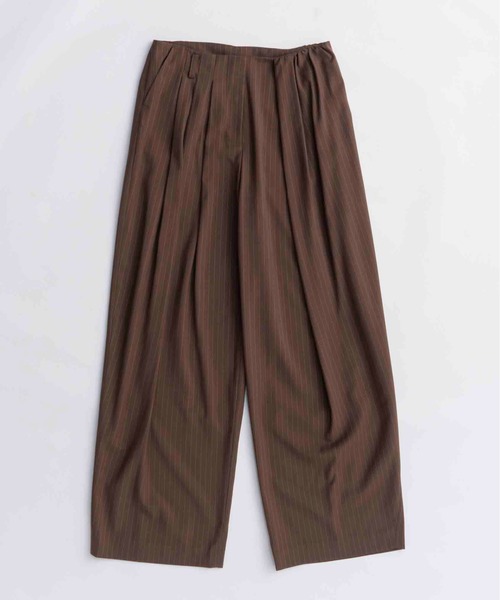 MAISON SPECIAL（メゾンスペシャル）の「With Real Leather Belt Asymmetry Tack Pants/リアルレザーベルトセットアシンメトリータックパンツ■セットアップ対応■（スラックス・レディース・グレー/ブラウン/ブラック・36/38）」の19枚目の写真