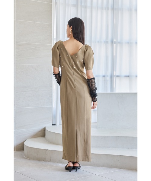 レースアームカバードレープドレス 2点セット パーティードレス