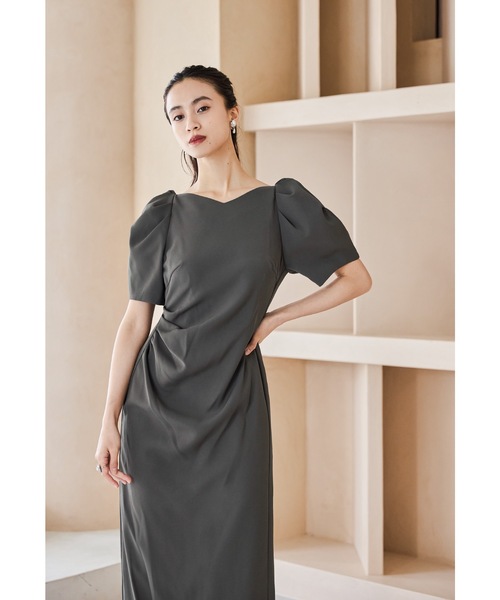 レースアームカバードレープドレス 2点セット パーティードレス