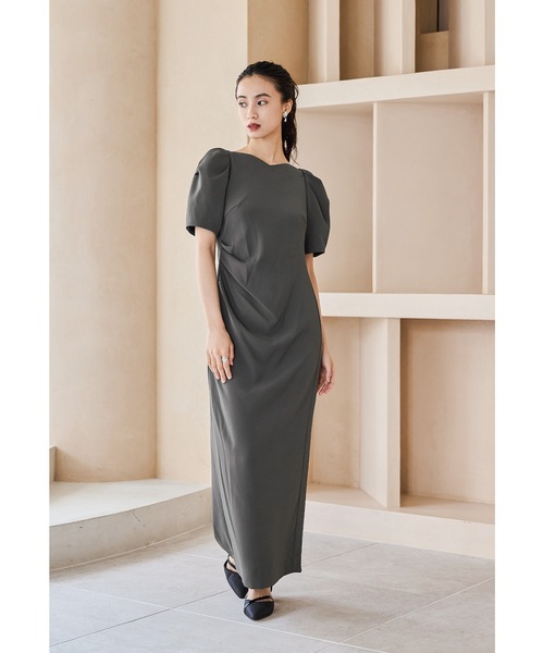 レースアームカバードレープドレス 2点セット パーティードレス