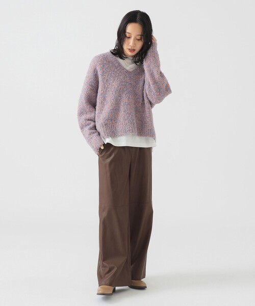 B:MING by BEAMS(ビーミングバイビームス)の「レザーライク パンツ(その他パンツ・レディース・ブラウン/ブラック・MEDIUM/SMALL)」の6枚目の写真