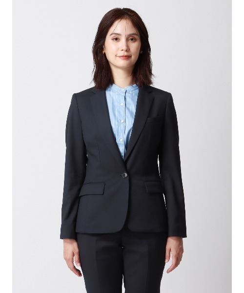 SUIT SQUARE（スーツスクエア）の「ジャケット ウォッシャブル ギャバストレッチ 無地（スーツジャケット・レディース・グレー系/ネイビー系・34(5号)/36(7号)/38(9号)/40(11号)/42(13号)/44(15号)）」の13枚目の写真