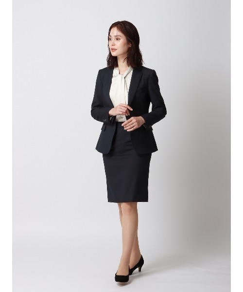 SUIT SQUARE（スーツスクエア）の「ジャケット ウォッシャブル ギャバストレッチ 無地（スーツジャケット・レディース・グレー系/ネイビー系・34(5号)/36(7号)/38(9号)/40(11号)/42(13号)/44(15号)）」の21枚目の写真