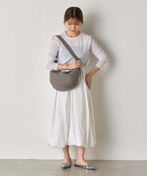 BIRTHDAY BAR（バースデイバー）の「綿ナイロンショルダージップボディバッグ（ショルダーバッグ・レディース・キャメル/アイボリー/グレー/ブラック・0）」の21枚目の写真