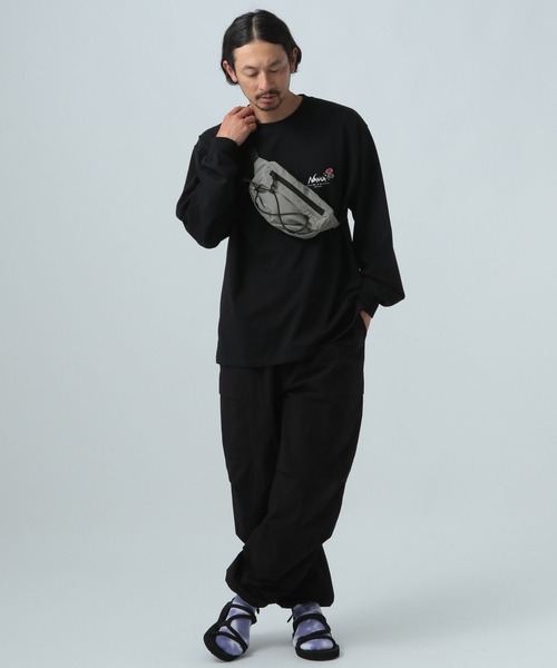 BAYFLOW（ベイフロー）の「【BUDDIES Dept.】ナイロンウエストポーチ（ボディバッグ/ウエストポーチ・メンズ・グレー/ブラック・FREE）」の4枚目の写真