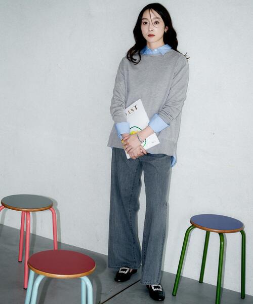 UNTITLED（アンタイトル）の「【8色展開/体型カバー】魅せる"タイムレスニット"（ニット/セーター・レディース・ブラック/グレー/オフホワイト/ナチュラル/ブルー系その他/パープル/レッド系1/ブラウン系その他・00/44/04/02/48）」の17枚目の写真