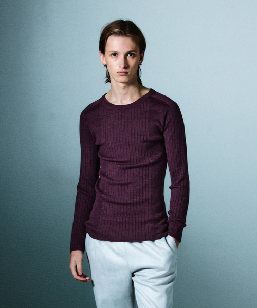 5351 POUR LES HOMMES(ゴーサンゴーイチプールオム)の「【25AW】ホールガーメント クルーネックニット(ニット/セーター・メンズ・ブラック/ホワイト/パープル・50/48/46/44)」の3枚目の写真