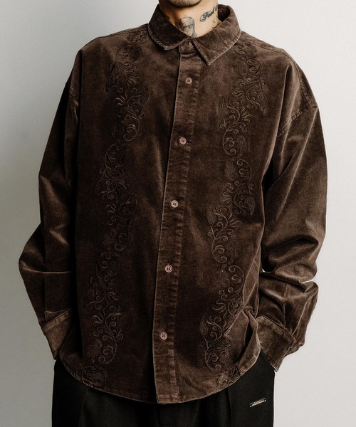 Subciety(サブサエティ)の「Washed corduroy shirt(シャツ/ブラウス・メンズ・ブラウン/ブラック/グレー・X-LARGE/LARGE/MEDIUM/SMALL)」の1枚目の写真