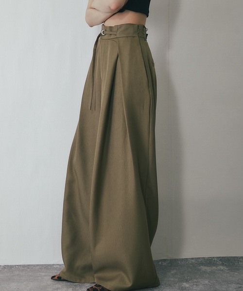 LAUD ATELIER ベージュ ワイドパンツ S ギャザーワイドパンツ | Waltz | STUNNING LURE online shop