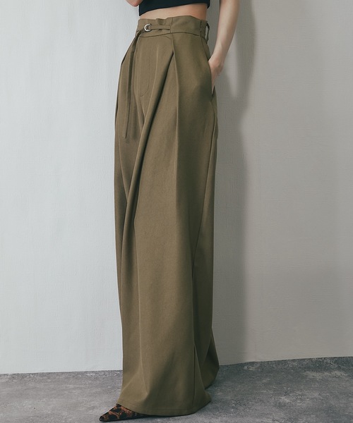 ぱおさま専用 セットアップ可ヘザーエステルワイドパンツ（スラックス