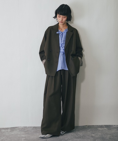 ぱおさま専用 セットアップ可ヘザーエステルワイドパンツ（スラックス