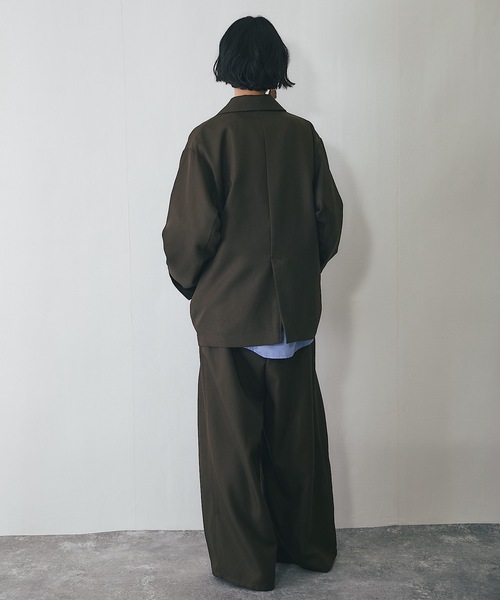 その他 Mamy セットアップ可ヘザーエステルワイドパンツ（スラックス