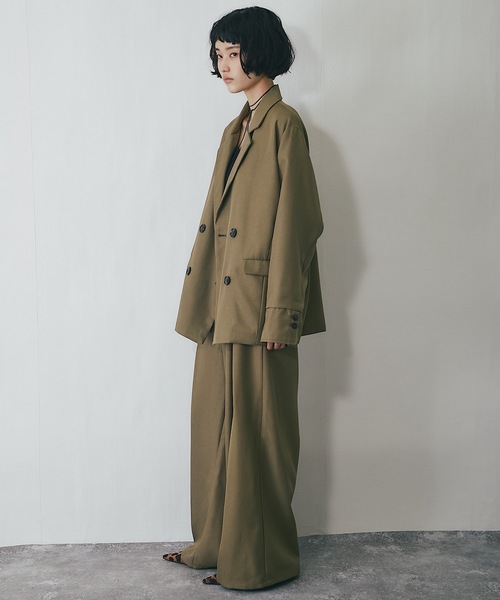 Using様 セットアップ可ヘザーエステルワイドパンツ（スラックス