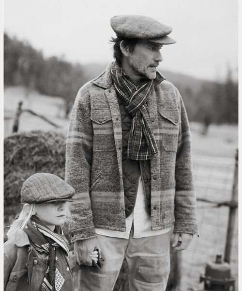 ストライプダブルニットウールブレンドジャケット RRL セール】ストライプド ダブルニット ウールブレンド ジャケット