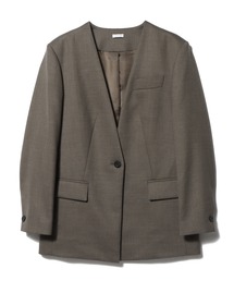 nonnative ブラウン ノーカラージャケット N.s ジャケット ノーカラージャケット ノーカラーチェック