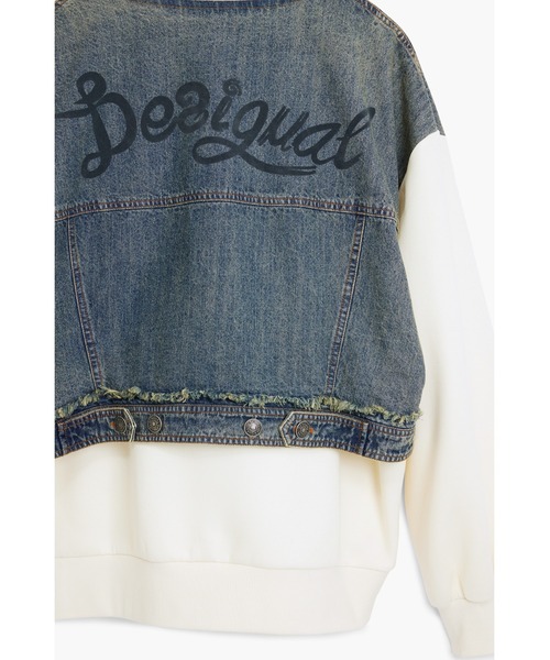 Desigual(デシグアル)の「デニムツーピーススウェットパーカー フーディー(パーカー・レディース・ホワイト・S/M/L)」の4枚目の写真