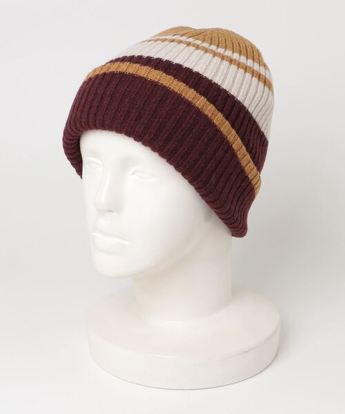 Banana Republic（バナナリパブリック）の「ストライプ イタリアン ウールブレンド ビーニー（ニットキャップ/ビーニー・メンズ・マルチ/バーガンディー・ONE SIZE）」の3枚目の写真